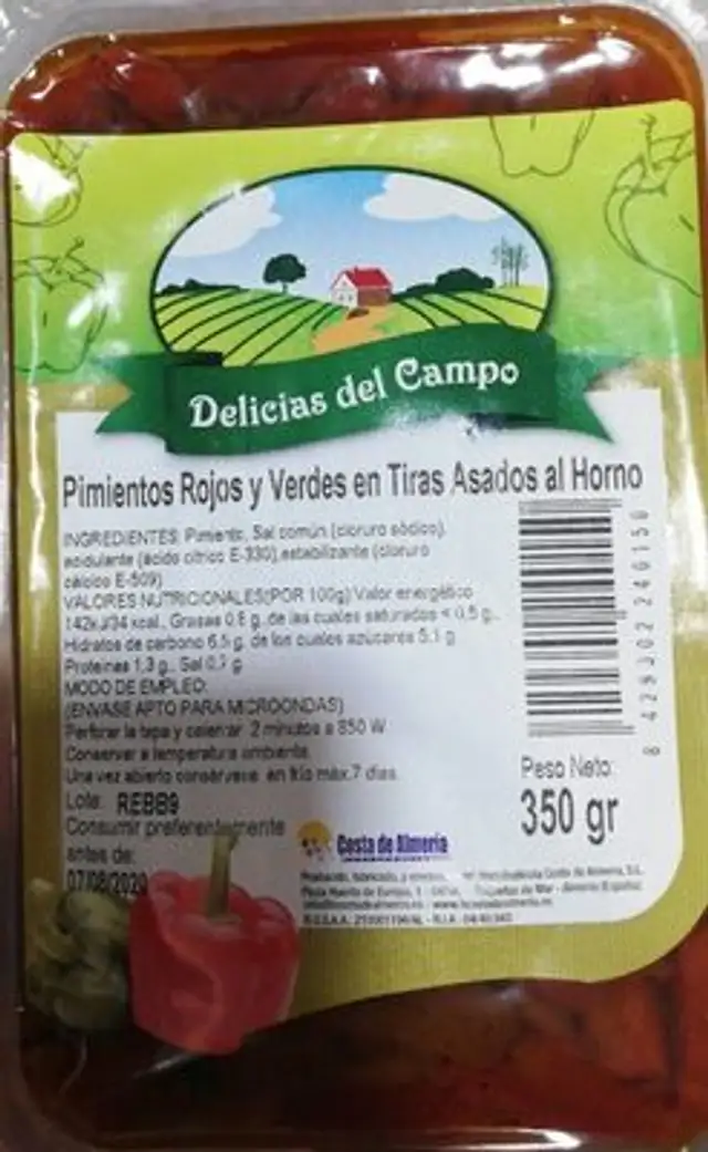 Pimientos rojos y verdes en tiras asadas al horno