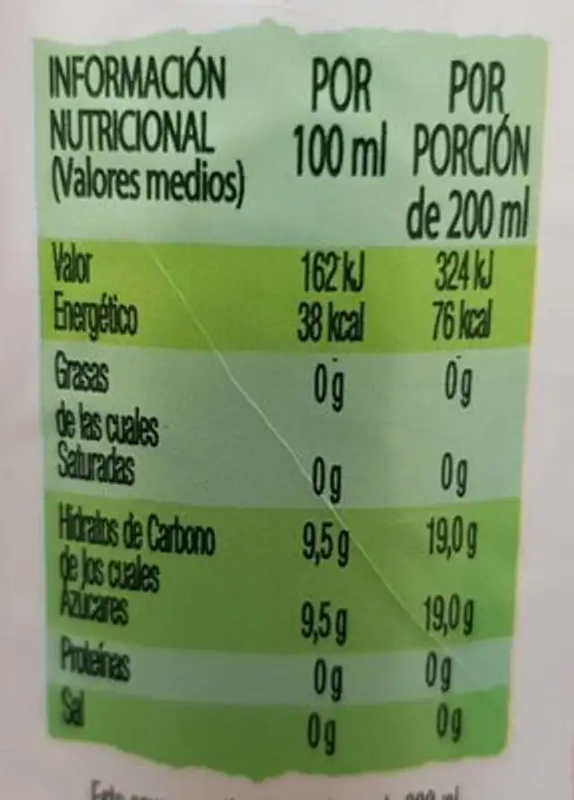 Organic Bio nutrition facts table