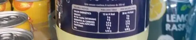 Enjoy zero limon gas nutrition facts table