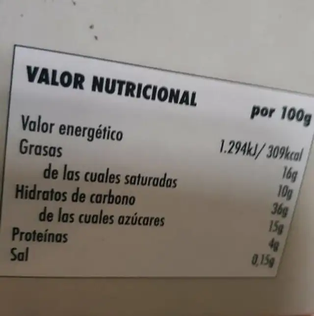 Tarta biscuit de nata y yema tostada nutrition facts table