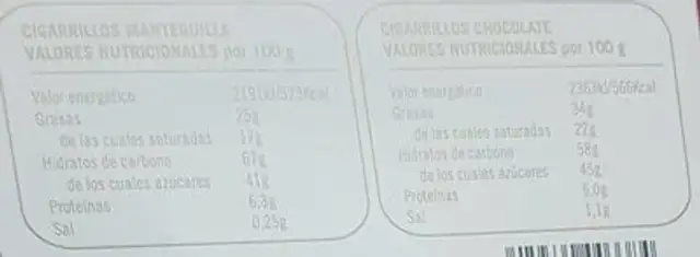 Surtido cigarrillos de tolosa nutrition facts table