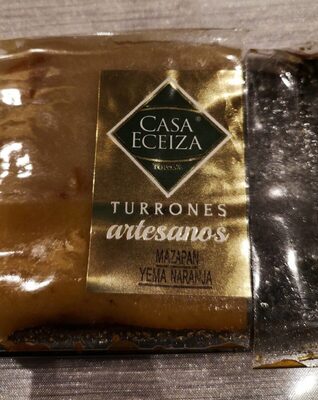 Mazapán de yema tostada y naranja