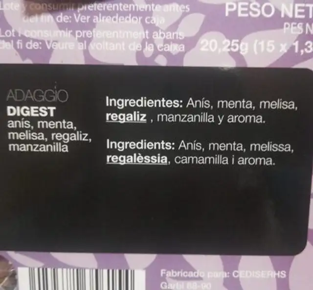 Adagio digest nutrition facts table