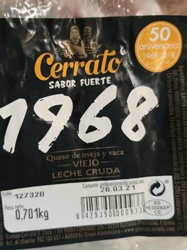 Queso de oveja y vaca viejo leche cruda