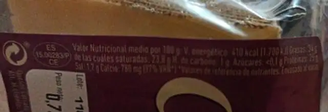 Queso de oveja y vaca curado nutrition facts table