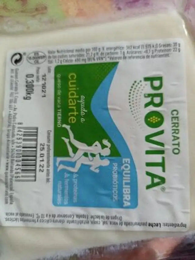 Queso de vaca ingredients label