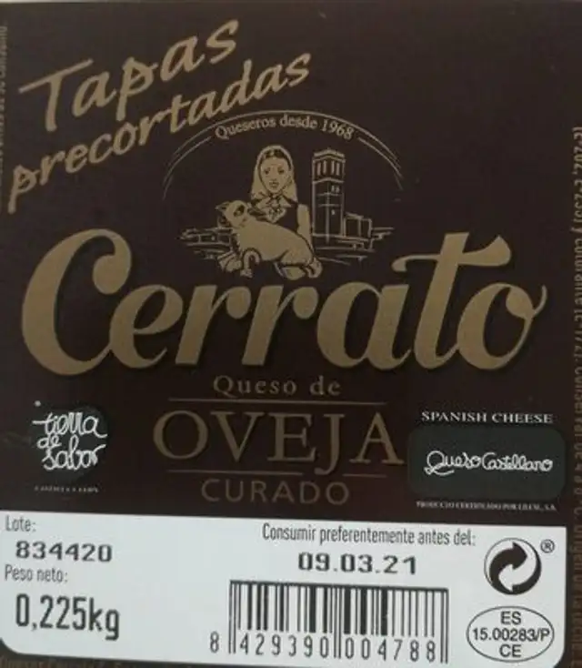 Queso de oveja curado nutrition facts table