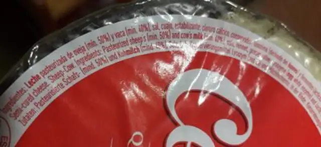 Queso de Oveja Cerrato nutrition facts table