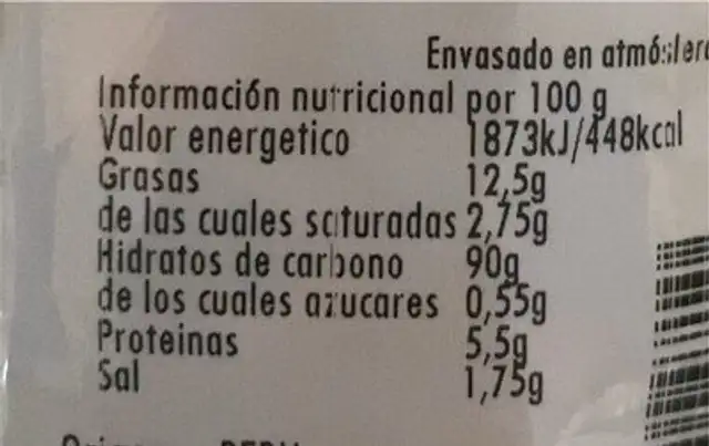 Kiko gordo picante nutrition facts table