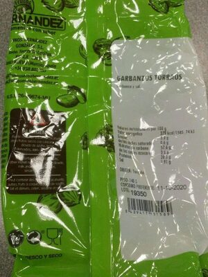 Garbanzos tostados front packaging