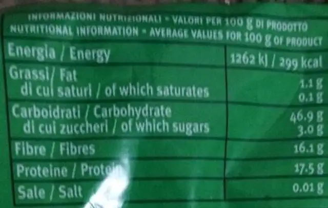 azuki verdi interi nutrition facts table