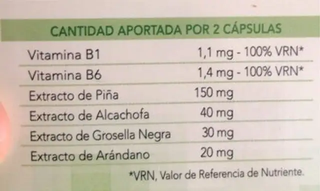 Resalim nutrition facts table