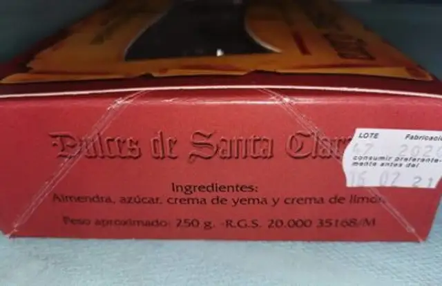 Delicias de Mazapan nutrition facts table