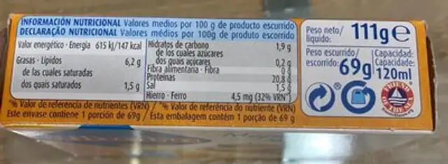 Musclos 13 / 18 Escabeix Ol-120 Ribeira nutrition facts table