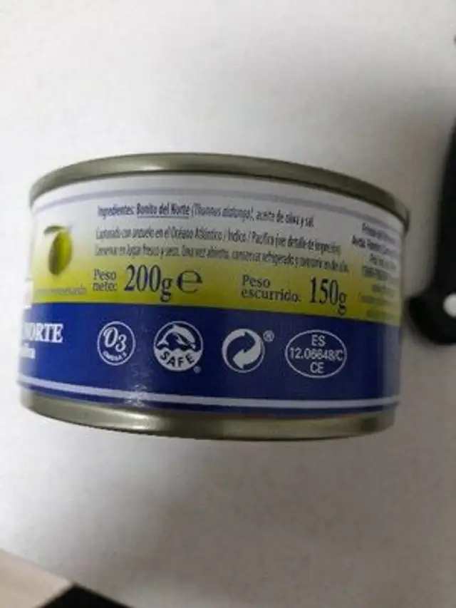Bonito del Norte ingredients label