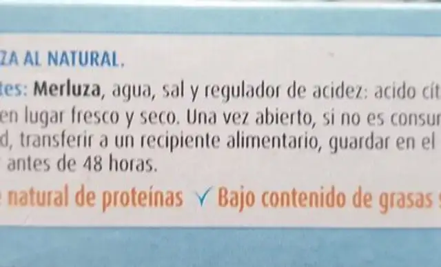 Unknown ingredients label