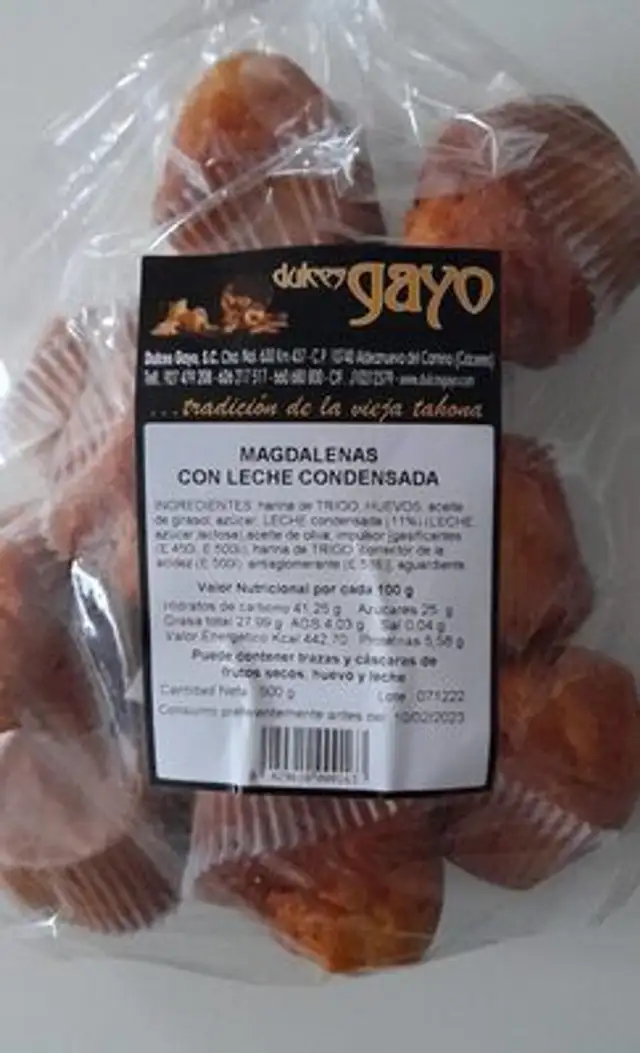 Magdalenas con leche condensada