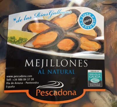 Mejillones al natural front packaging