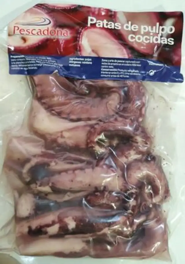 Patas de pulpo cocidas