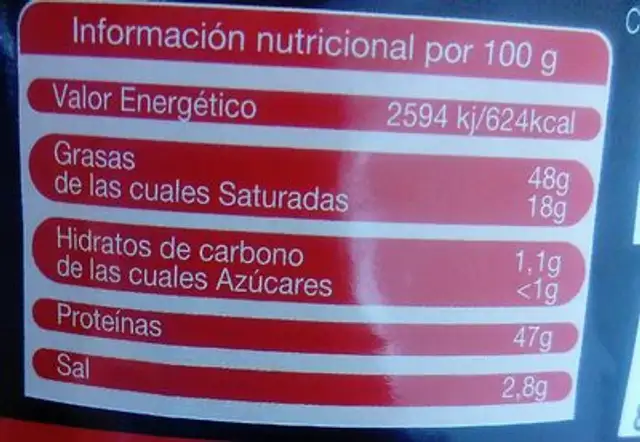 Tendilla torreznos nutrition facts table