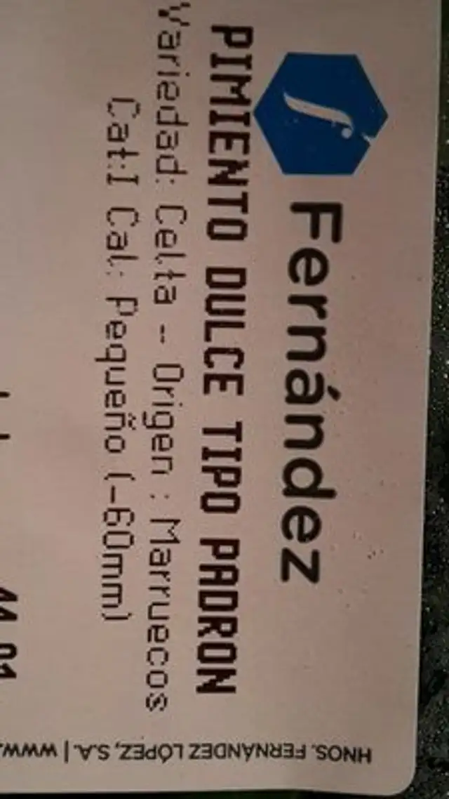 Piment dulce ingredients label