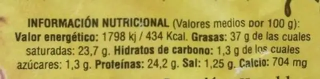 Queso de oveja nutrition facts table