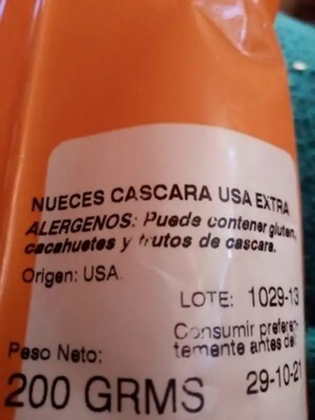 Unknown ingredients label