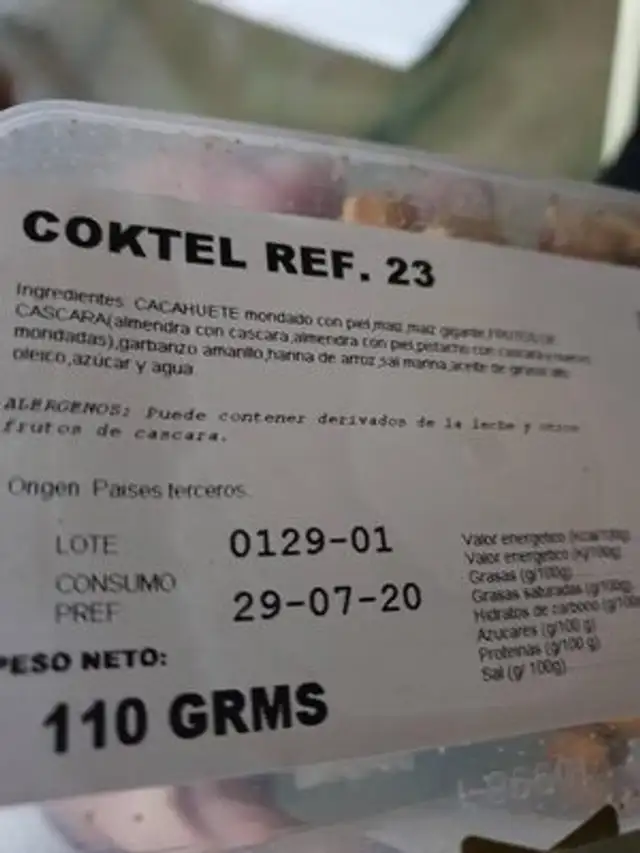 Unknown ingredients label