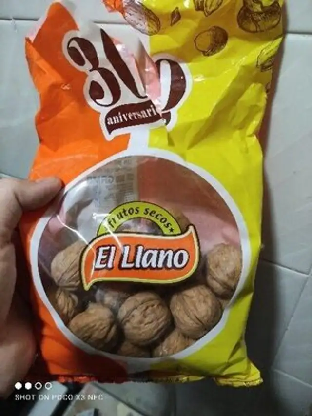 Nueces con cascara ingredients label