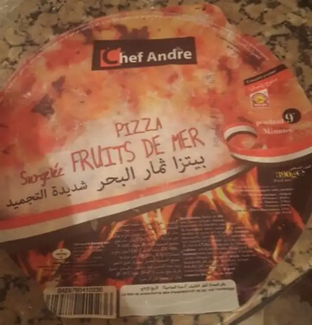 Pizza fruits de mer surgelée