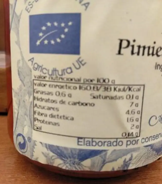 Pimientos del piquillo extra nutrition facts table