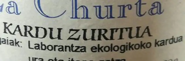 Kardu zuritua ingredients label