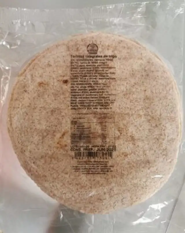Tortillas integrales de trigo