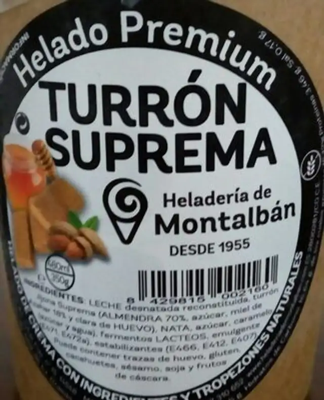 Helado turrón suprema