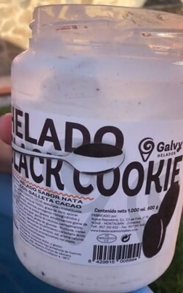 Helado black cookie