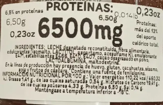 Helado chicolate nutrition facts table