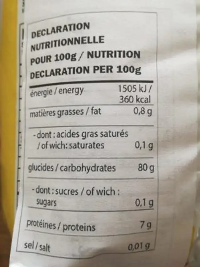 1KG Riz Spec. paella Plaza Del ingredients label