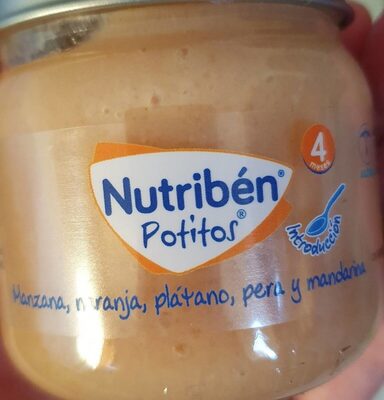 Manzana, naranja, platano, pera y mandarina