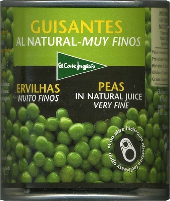 Guisantes al natural muy finos