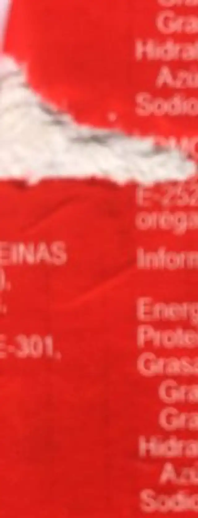 Lomo iberique ingredients label
