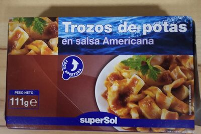 Trozos de potas en salsa americana front packaging