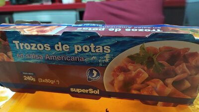 Trozos de pota en salsa americana