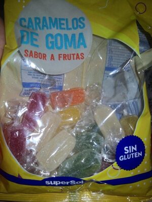 Caramelos de goma sabor a frutas front packaging