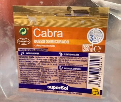 Queso semicuradi cabra/supersol