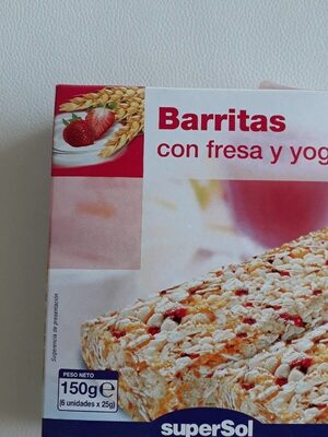 Barritas con fresa y yogur