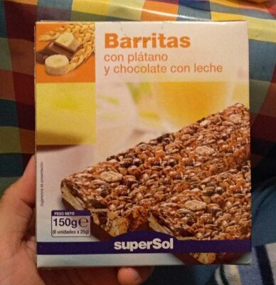 Barritas con plátano y chocolate con leche