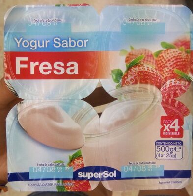 Yogurt de fresa front packaging