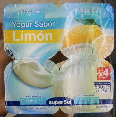 Yogur sabor limón front packaging