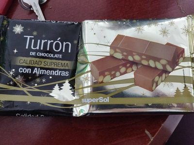 Turrón de chocolate con almendras