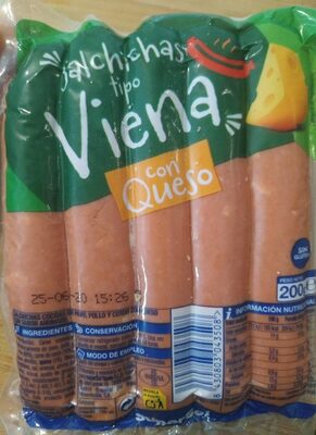 Salchichas tipo Viena con queso